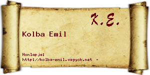 Kolba Emil névjegykártya
