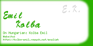 emil kolba business card